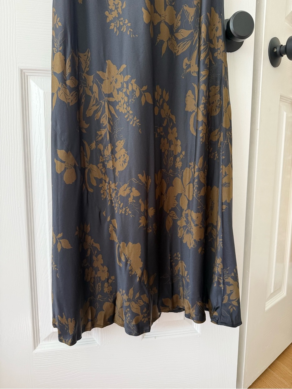 Reformation Annabelle Silk Floral Gown Maxi Dress Night Garden Black Brown - Picture 5 of 11